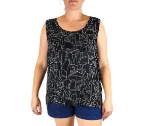 Elk black geometric print top size XL