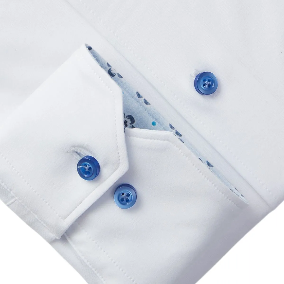Emanuel Berg White 4flex Shirt with Floral Contrast