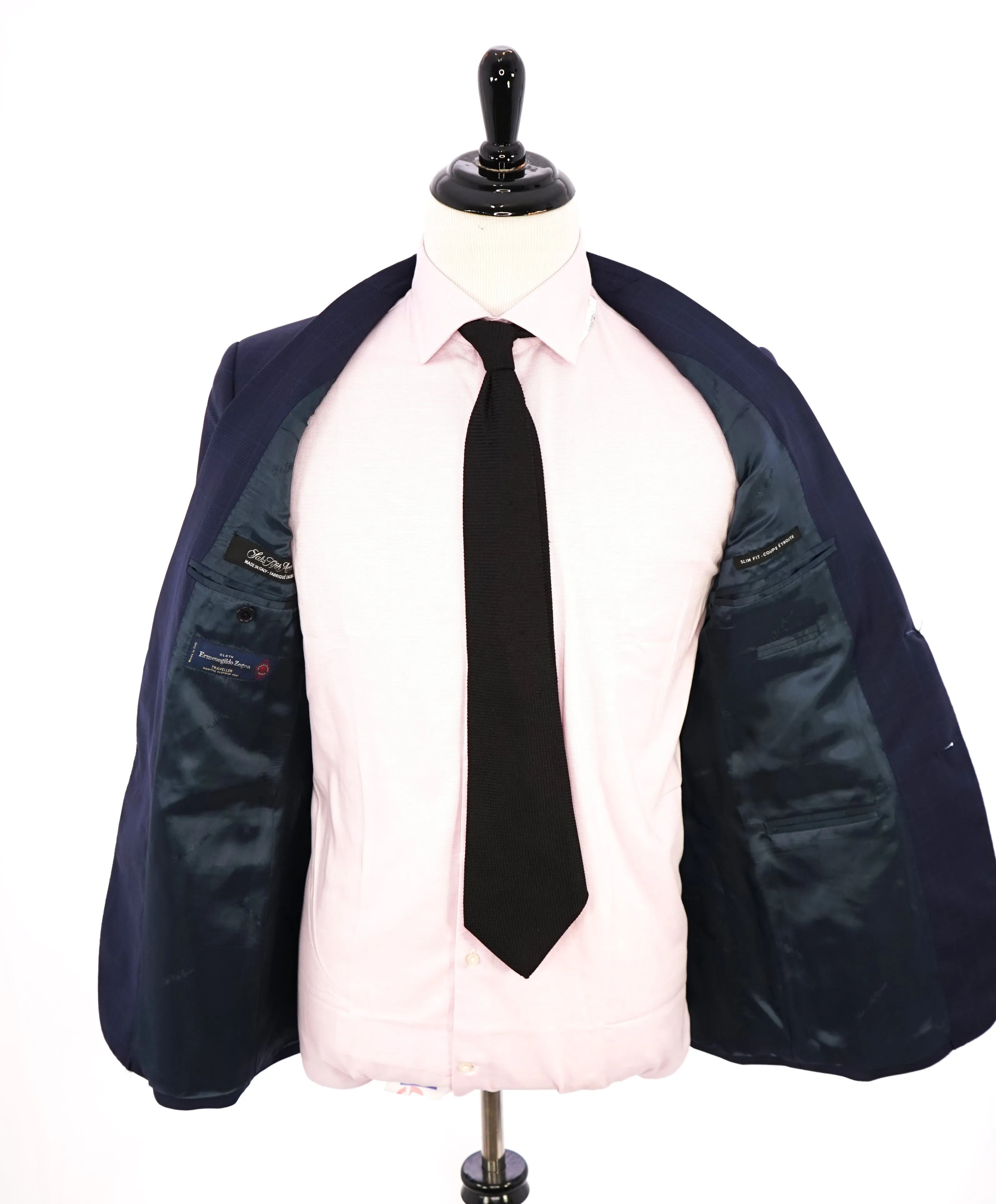 ERMENEGILDO ZEGNA - By SAKS FIFTH AVENUE Bold Blue Plaid Check Suit - 38R