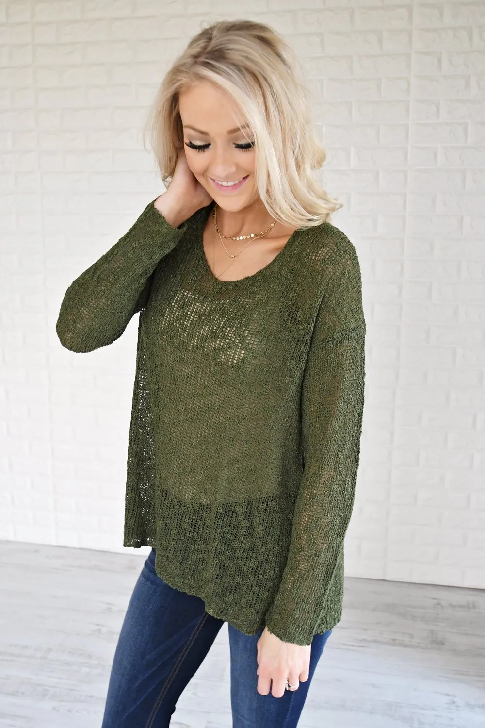 Essential Knit Evergreen Top