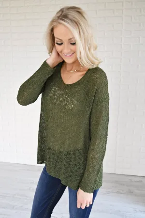 Essential Knit Evergreen Top