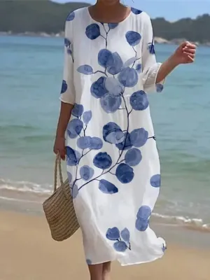 Estrella - Women's dress with botanical flowers and fits