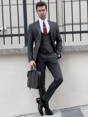 Fabio Anthracite Slim Fit Woolen Suit for the Modern Man