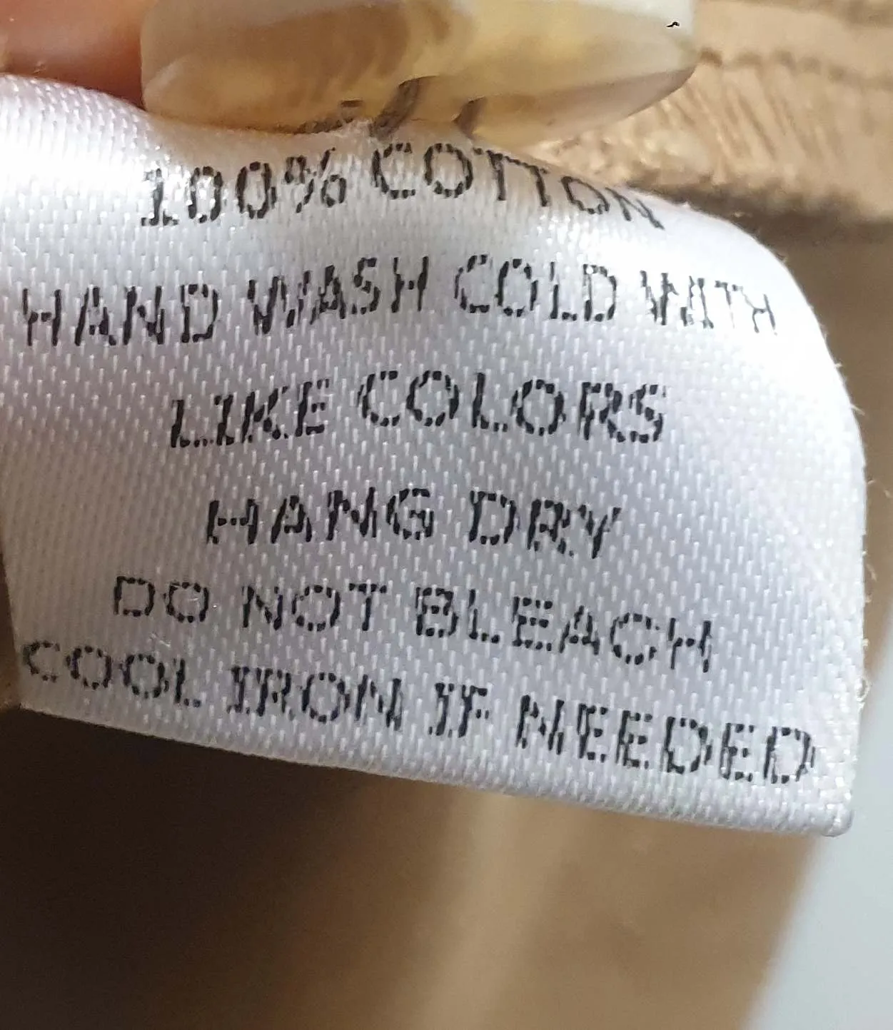 Farrow tan 100% cotton top with contrasting stitching size S