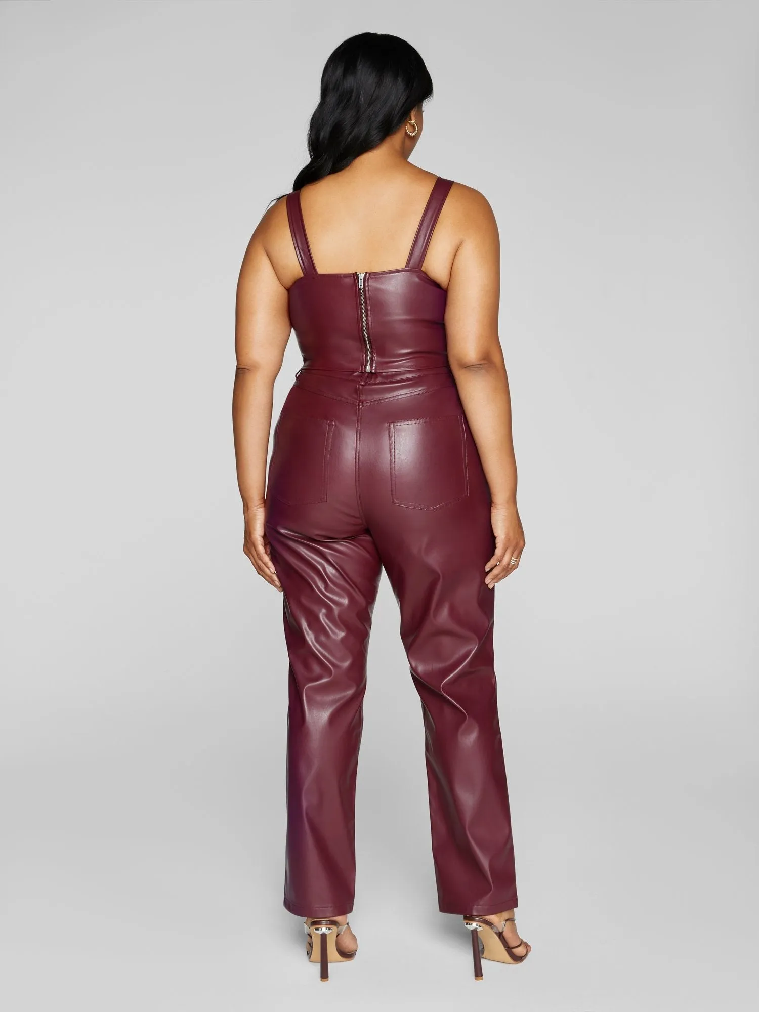 Fashion To Figure - Davina Faux Leather Crop Top