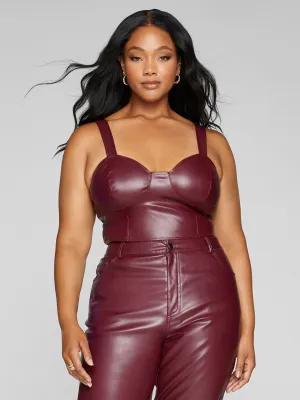 Fashion To Figure - Davina Faux Leather Crop Top