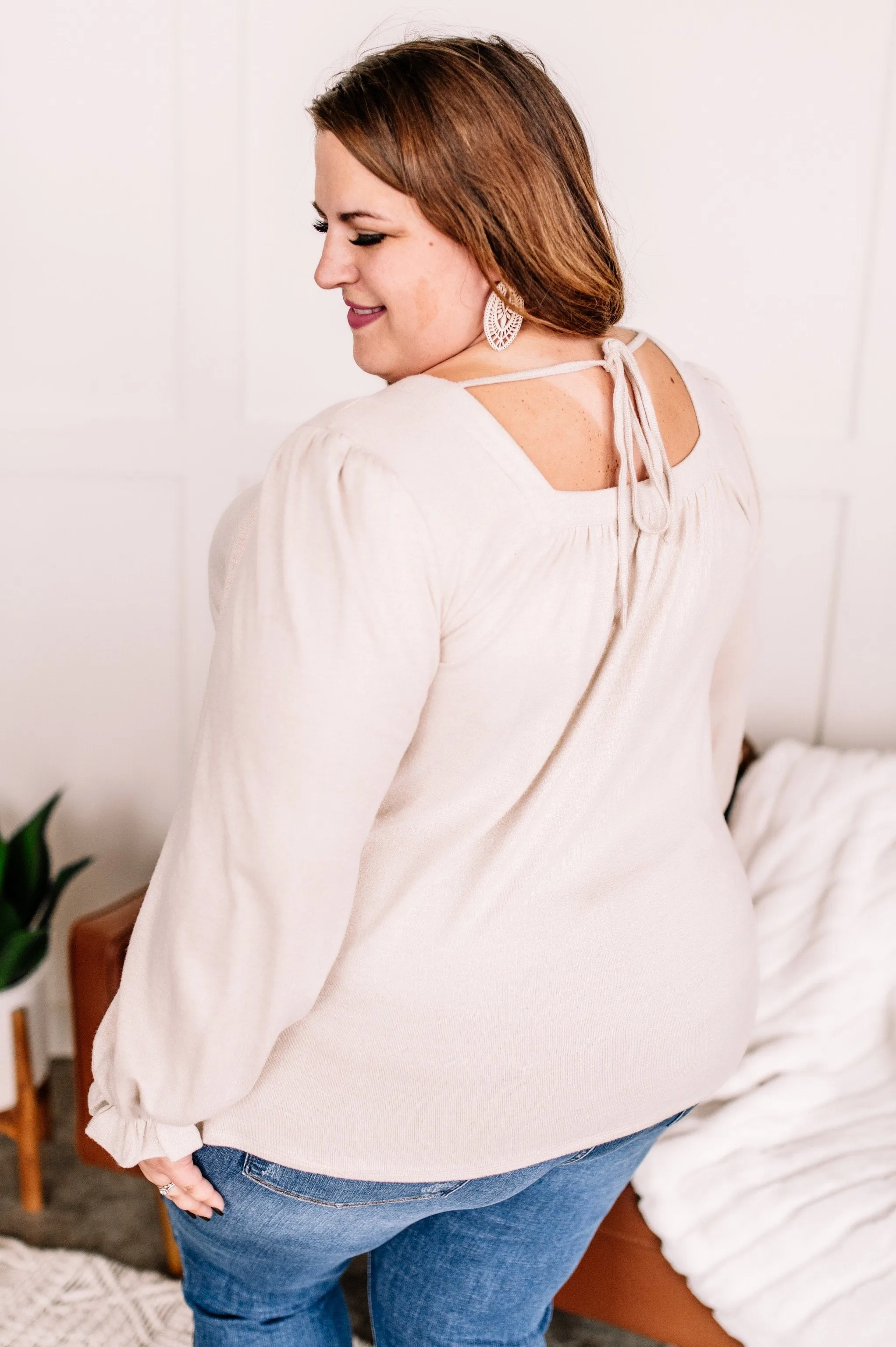 Find Your Way Back Button Down Top In Seashell