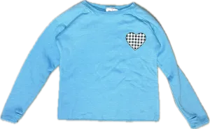 FIREHOUSE- Checkered Heart Sweater (bright aqua)