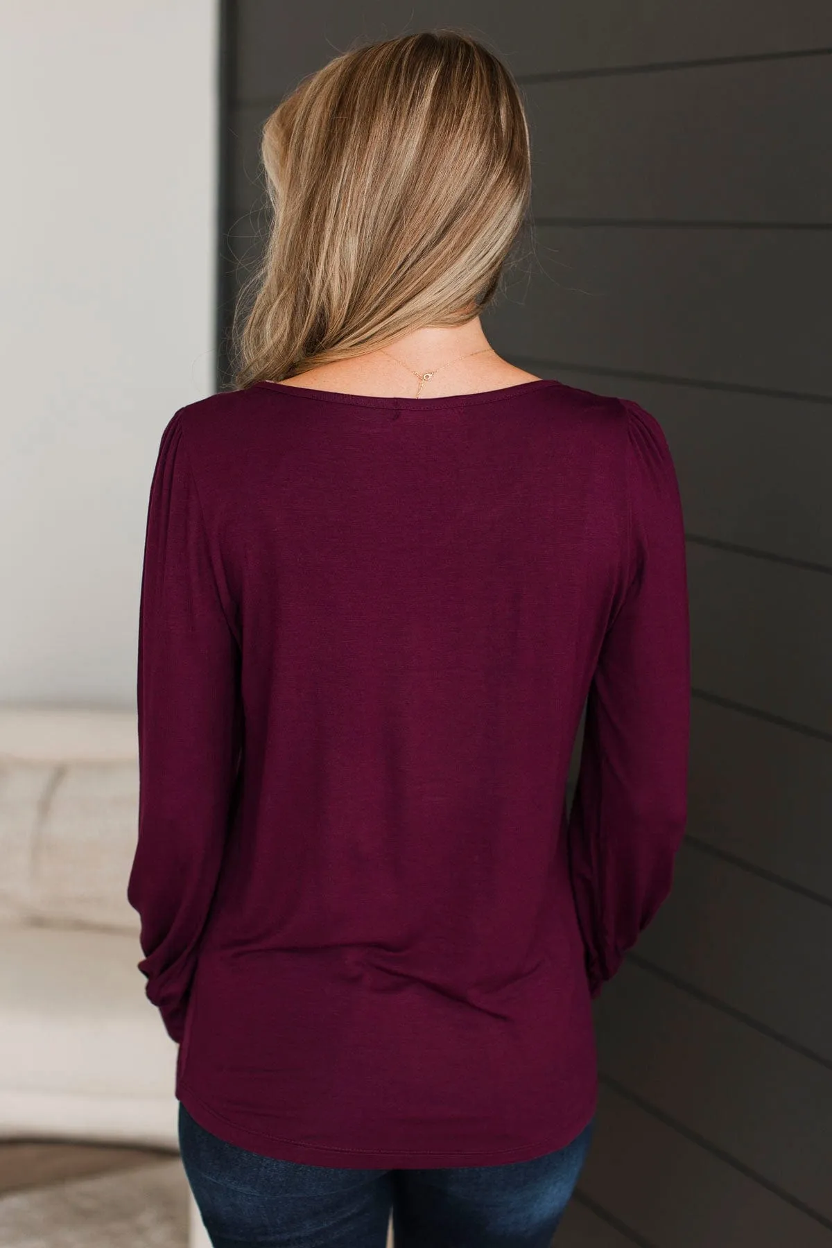Fresh Perspective Knit Top- Burgundy