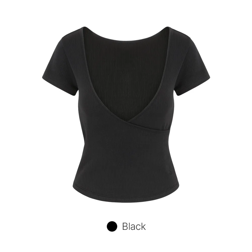 Fresh Ribbed Wrap Short Sleeve
