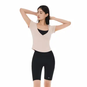Fresh Ribbed Wrap Short Sleeve