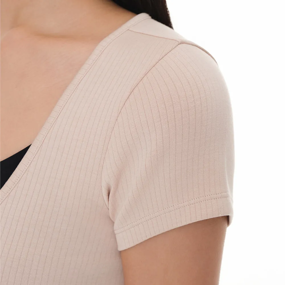 Fresh Ribbed Wrap Short Sleeve