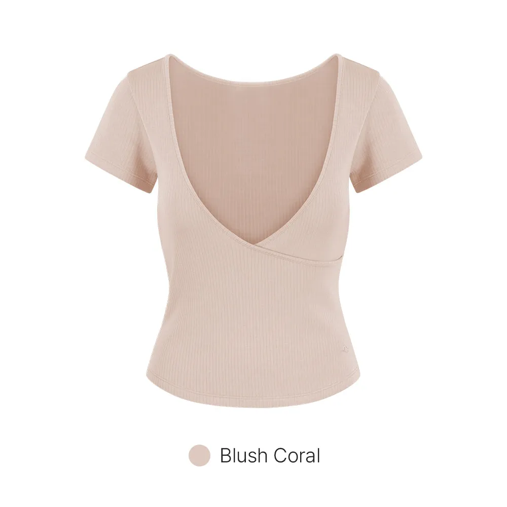 Fresh Ribbed Wrap Short Sleeve