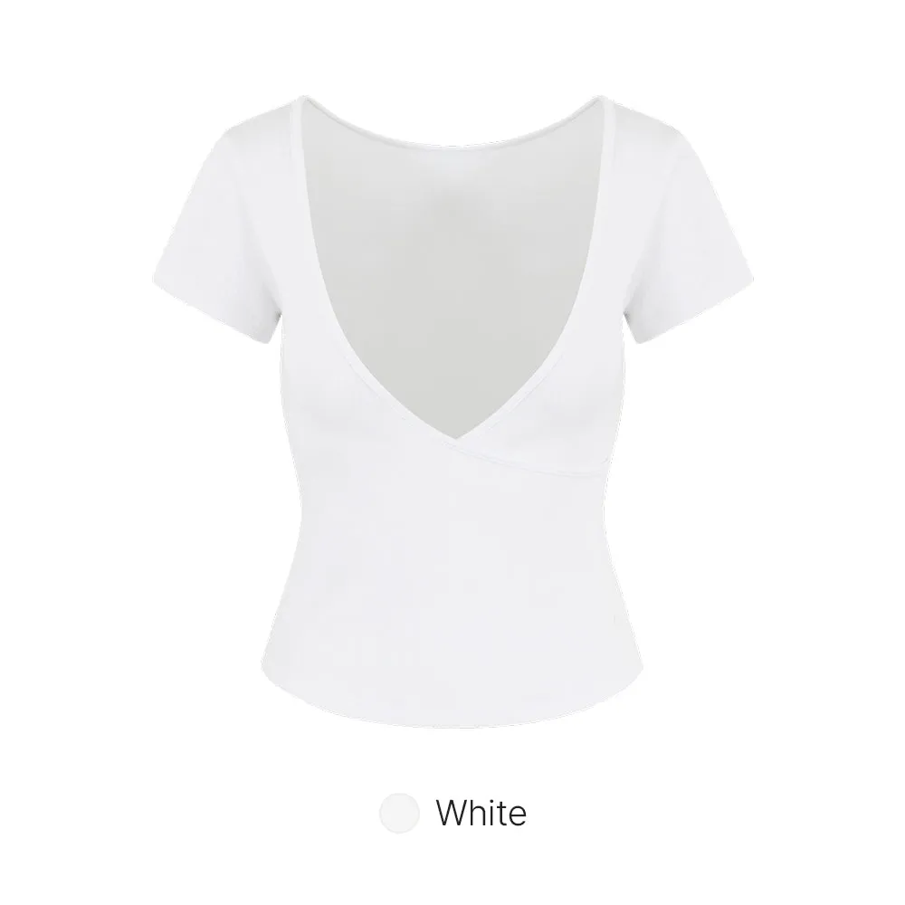 Fresh Ribbed Wrap Short Sleeve