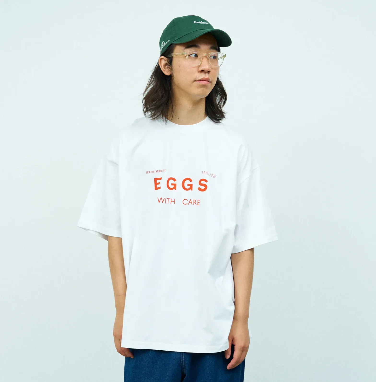 Fresh Service /  FS PRINTED TEE ”EGGS”-RED PRINT