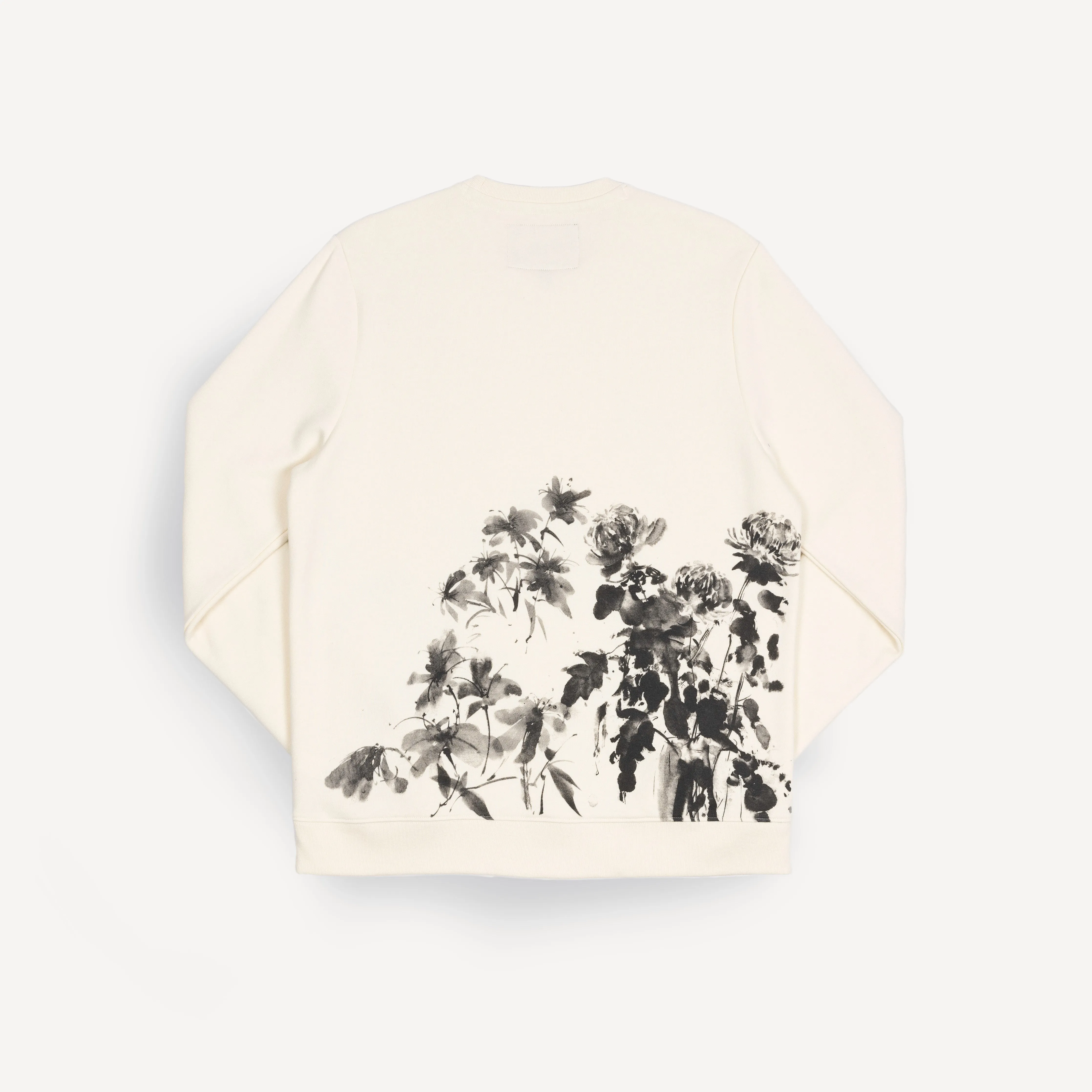 Gender Neutral Graphic Wraparound Crewneck Sweatshirt - Tofu / Kanji Summer Festival