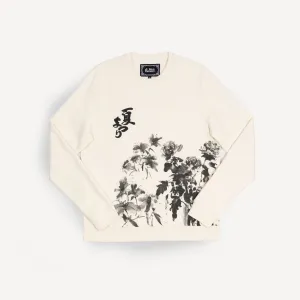 Gender Neutral Graphic Wraparound Crewneck Sweatshirt - Tofu / Kanji Summer Festival