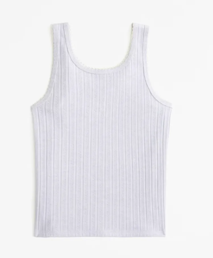 Girls Soft Pointelle Tank