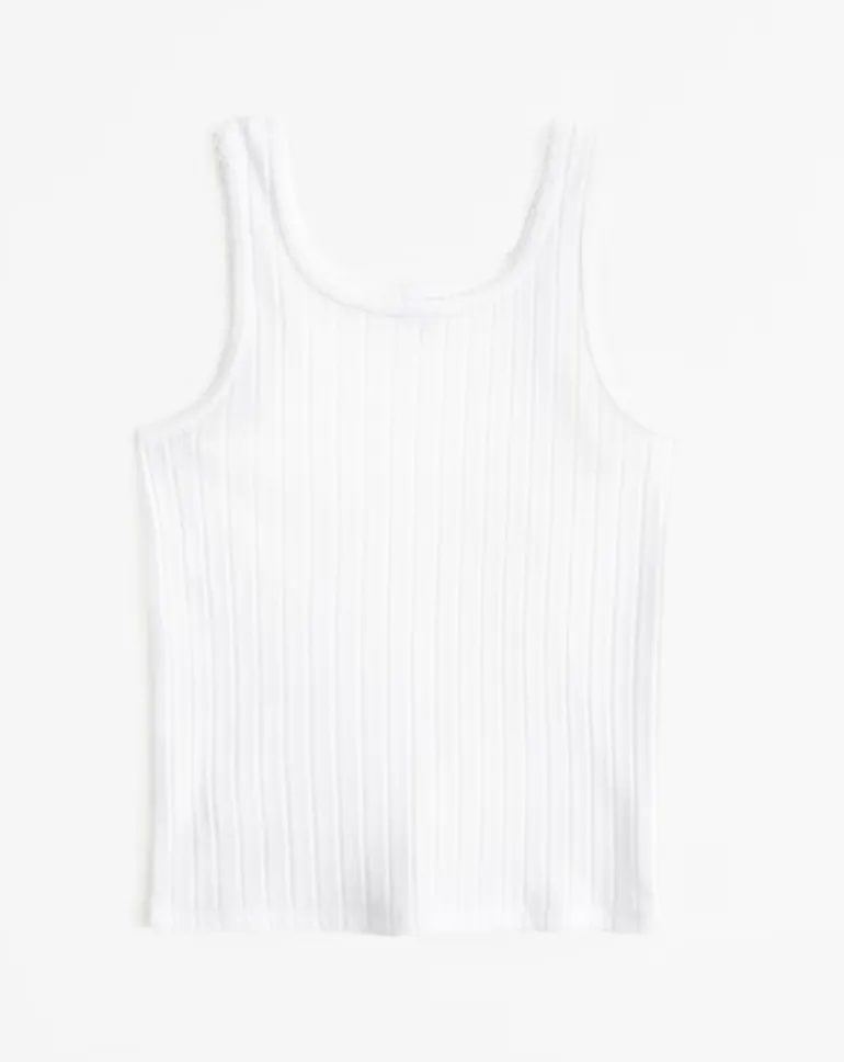 Girls Soft Pointelle Tank