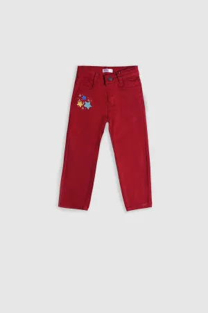 GIRL'S TWILL PENT EMB. - STAR