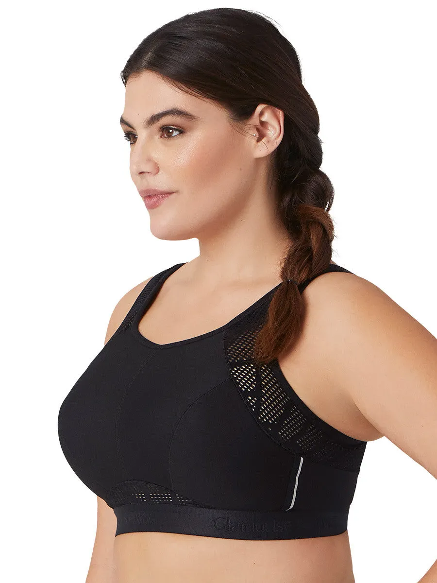 Glamorise Bra 1068 - No-Sweat Mesh Sports Bra - Black