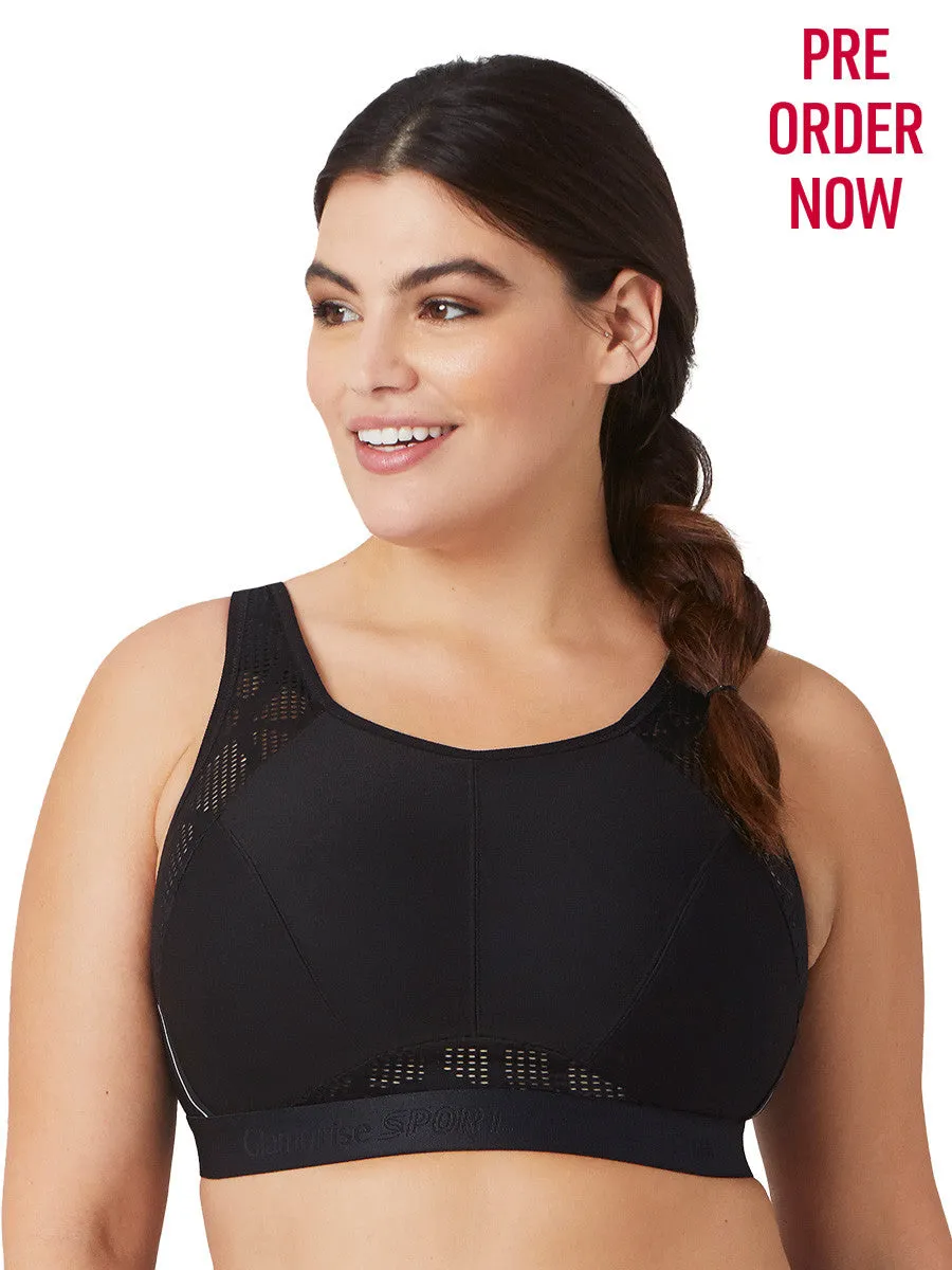 Glamorise Bra 1068 - No-Sweat Mesh Sports Bra - Black