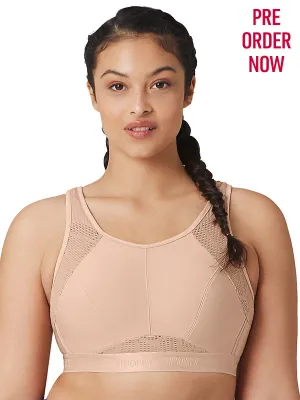 Glamorise Bra 1068 - No-Sweat Mesh Sports Bra - Cafe