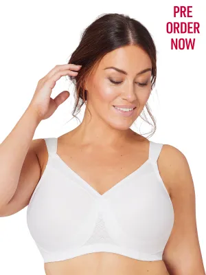 Glamorise Bra 1080 - Everyday Seamless Support T-Shirt Bra - White