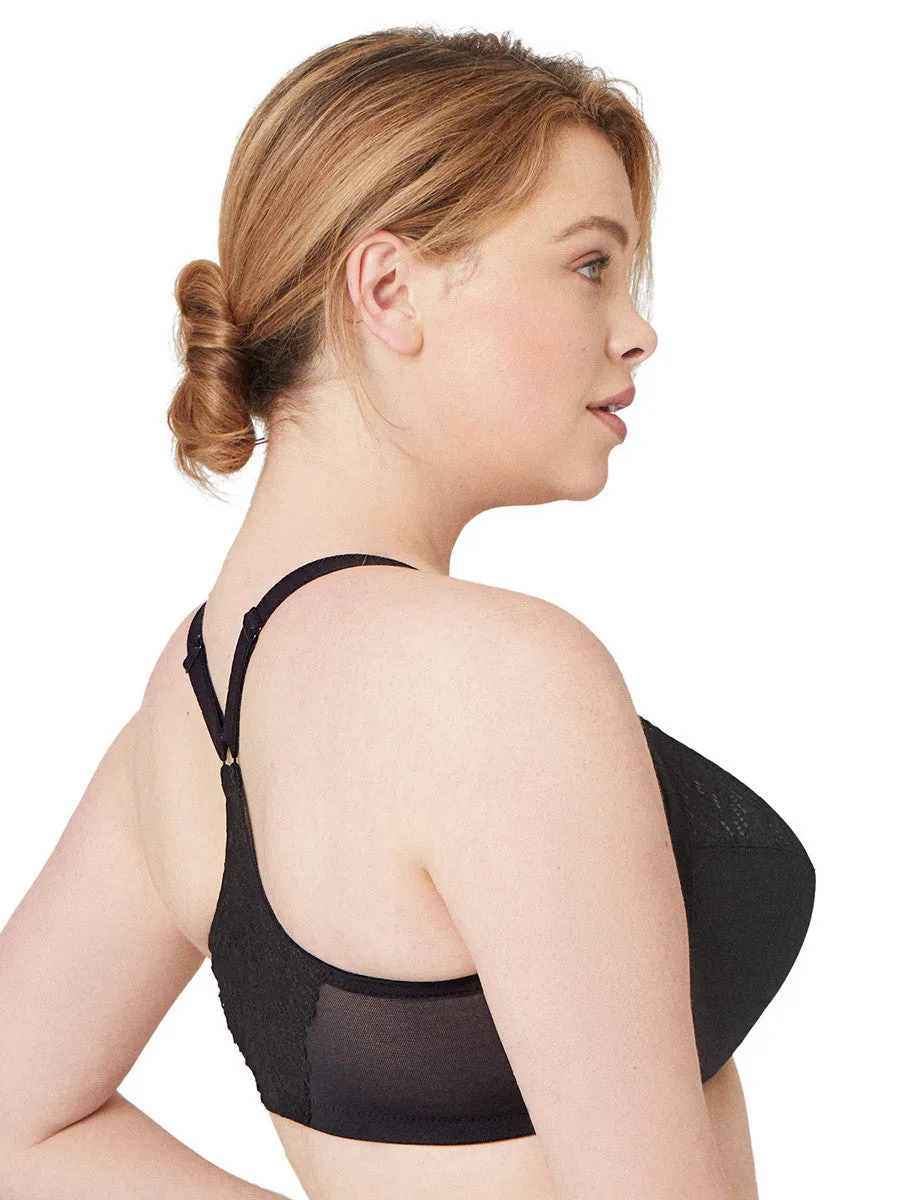 Glamorise Bra 1246 - Front-Close T-Back Wonderwire Bra - Black