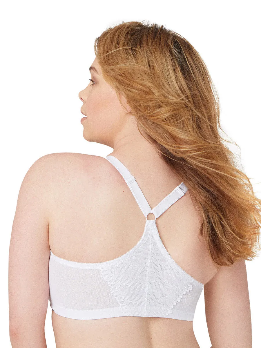 Glamorise Bra 1246 - Front-Close T-Back Wonderwire Bra - White