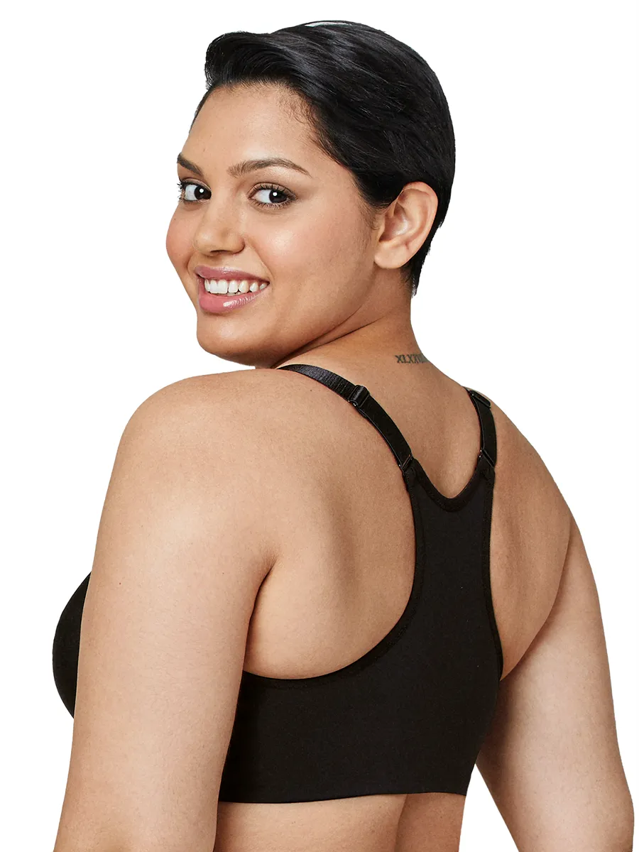Glamorise Bra 1247 - Front Close Smoothing Underwire Bra - Black