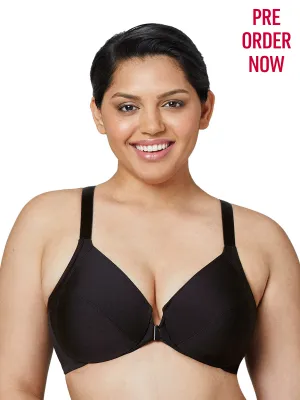 Glamorise Bra 1247 - Front Close Smoothing Underwire Bra - Black