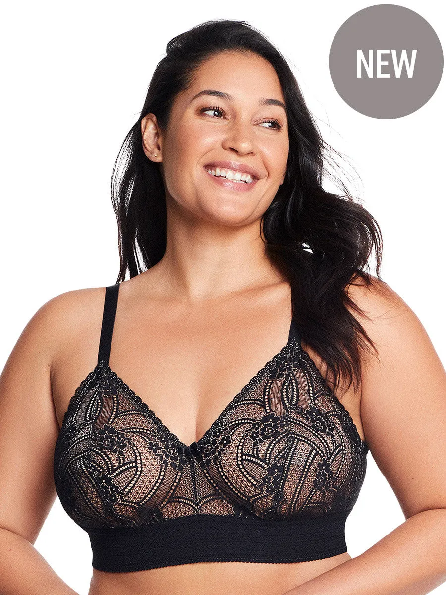 Glamorise Bra 7012 - Gramercy Luxe Lace Bralette - Black
