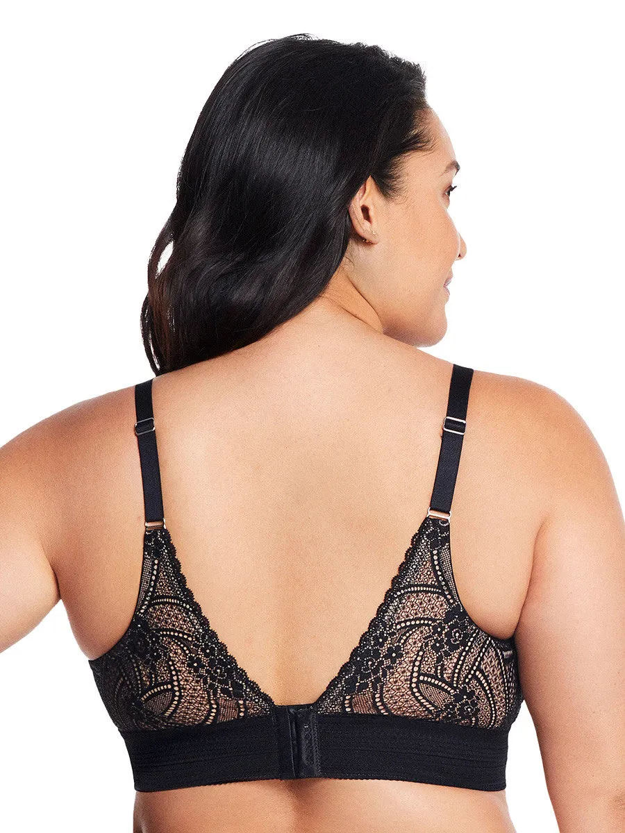 Glamorise Bra 7012 - Gramercy Luxe Lace Bralette - Black