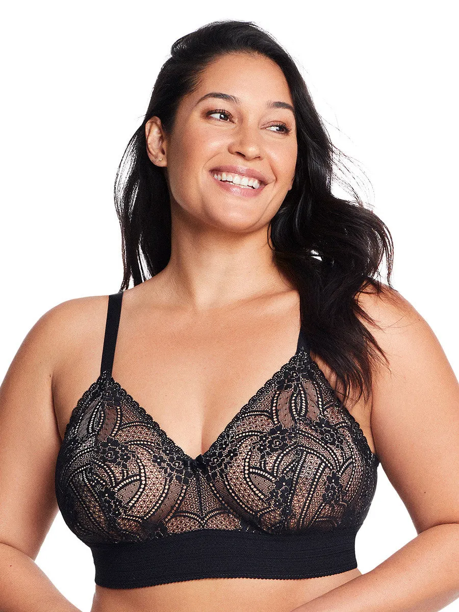 Glamorise Bra 7012 - Gramercy Luxe Lace Bralette - Black