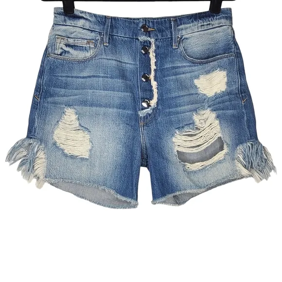 Good American Distressed Boyfriend Shorts GABSH207 Size 4/27