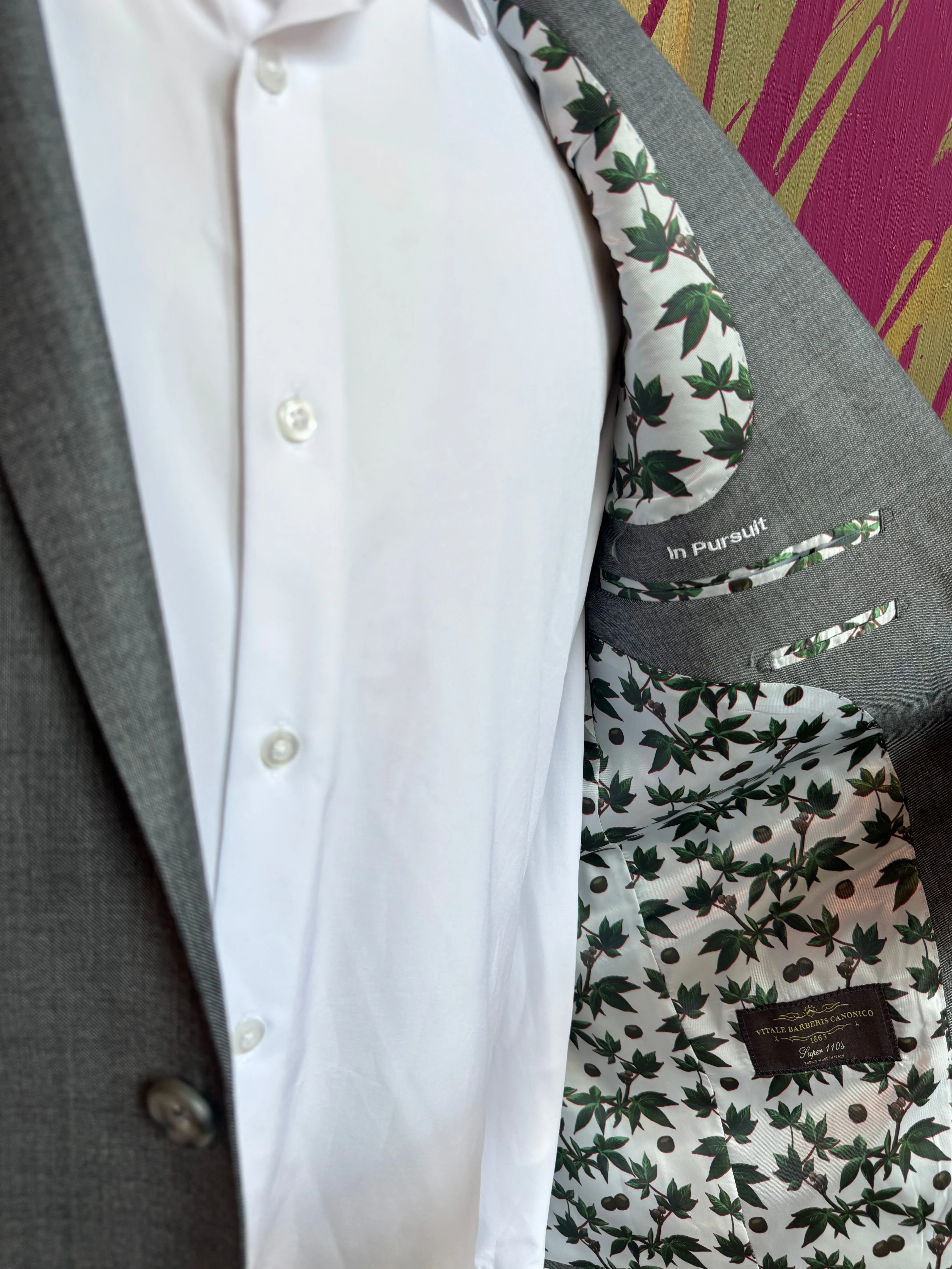 Gray Sharkskin Premium Italian Suit Coat