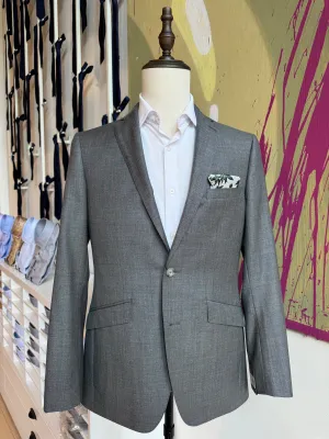 Gray Sharkskin Premium Italian Suit Coat
