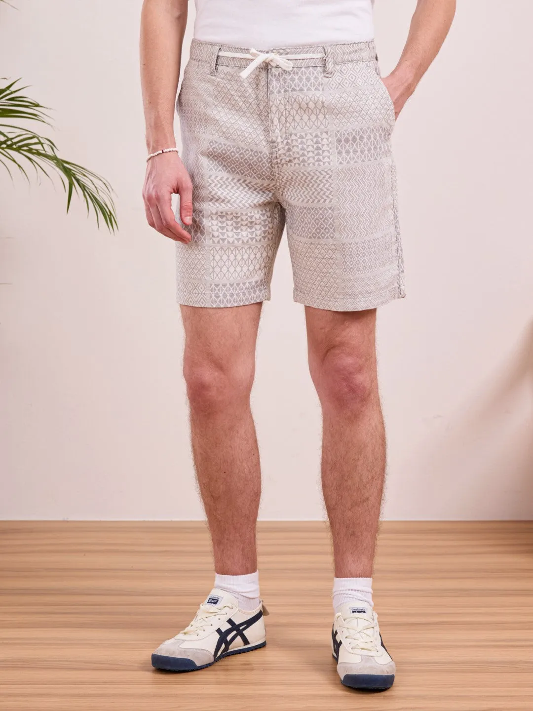 Grey Printed Shorts