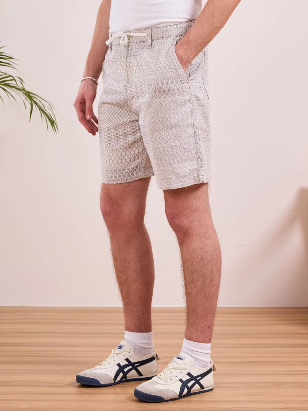 Grey Printed Shorts