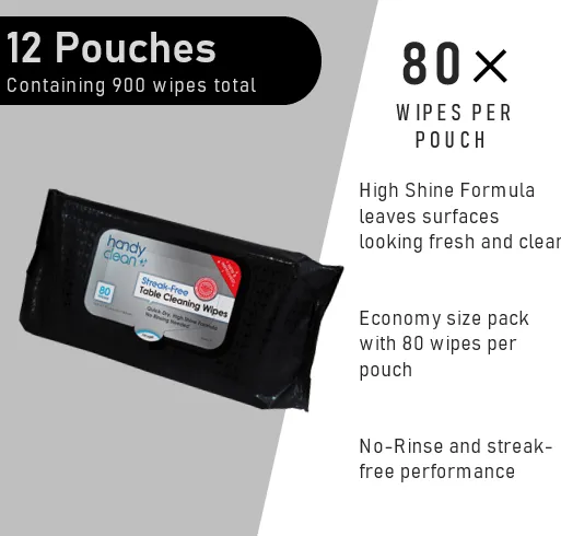 HandyClean Table Cleaning Wipes 80 ct Flow Pack