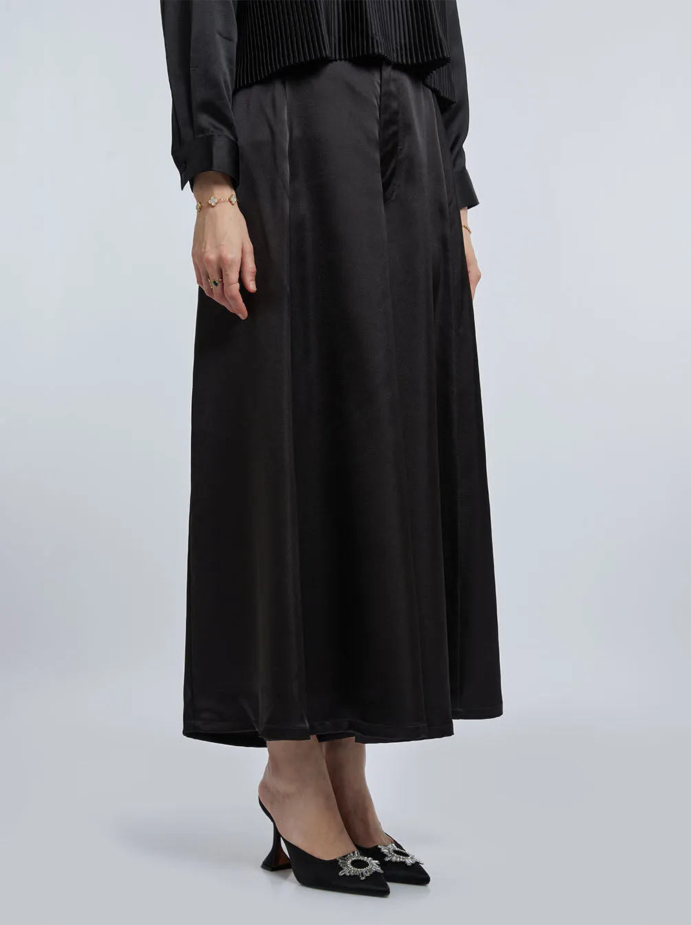 HARA WIDE LEG PANTS PLAIN BLACK