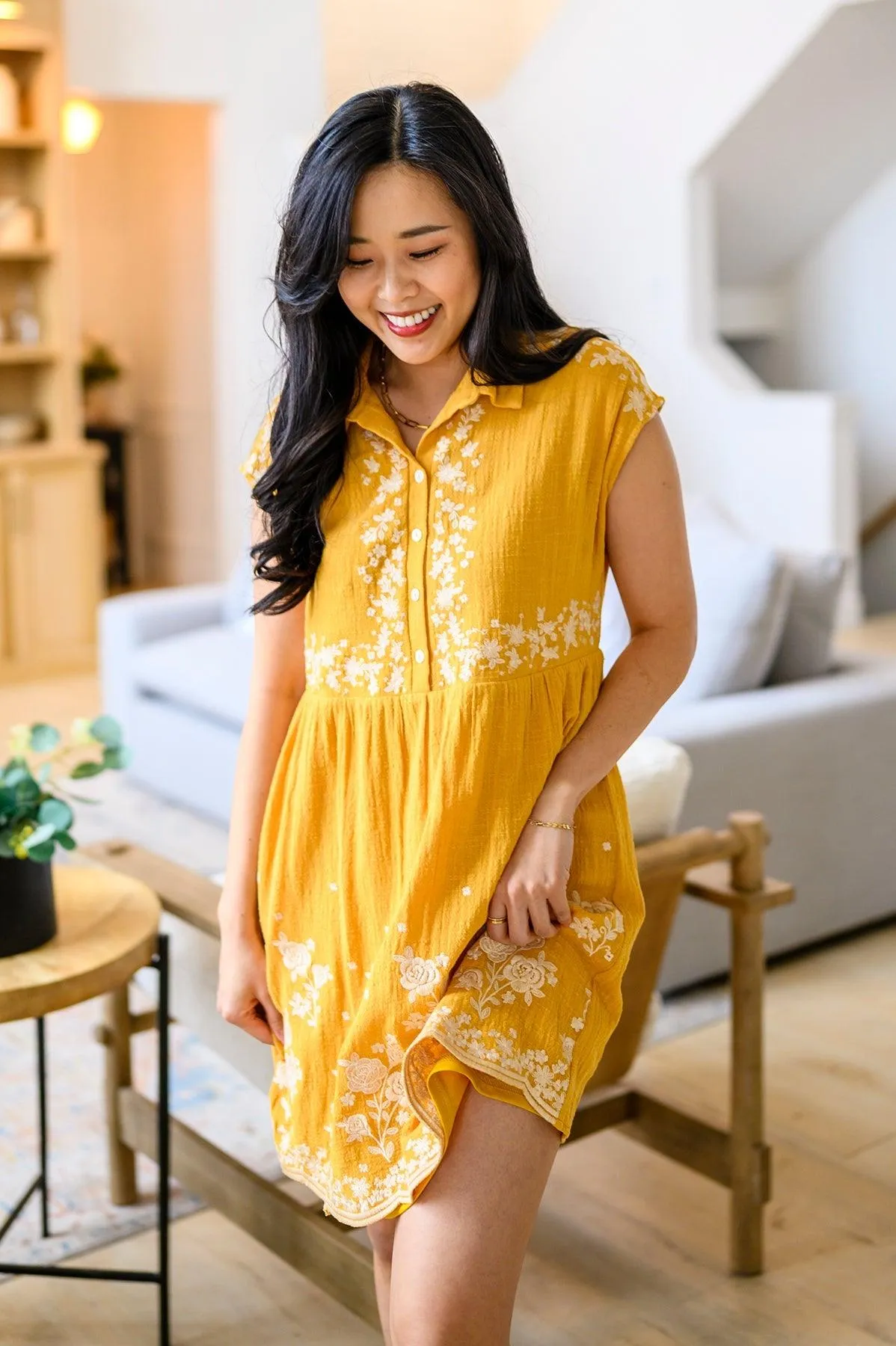 Hazel Blues® |  Marigold Embroidered Dress