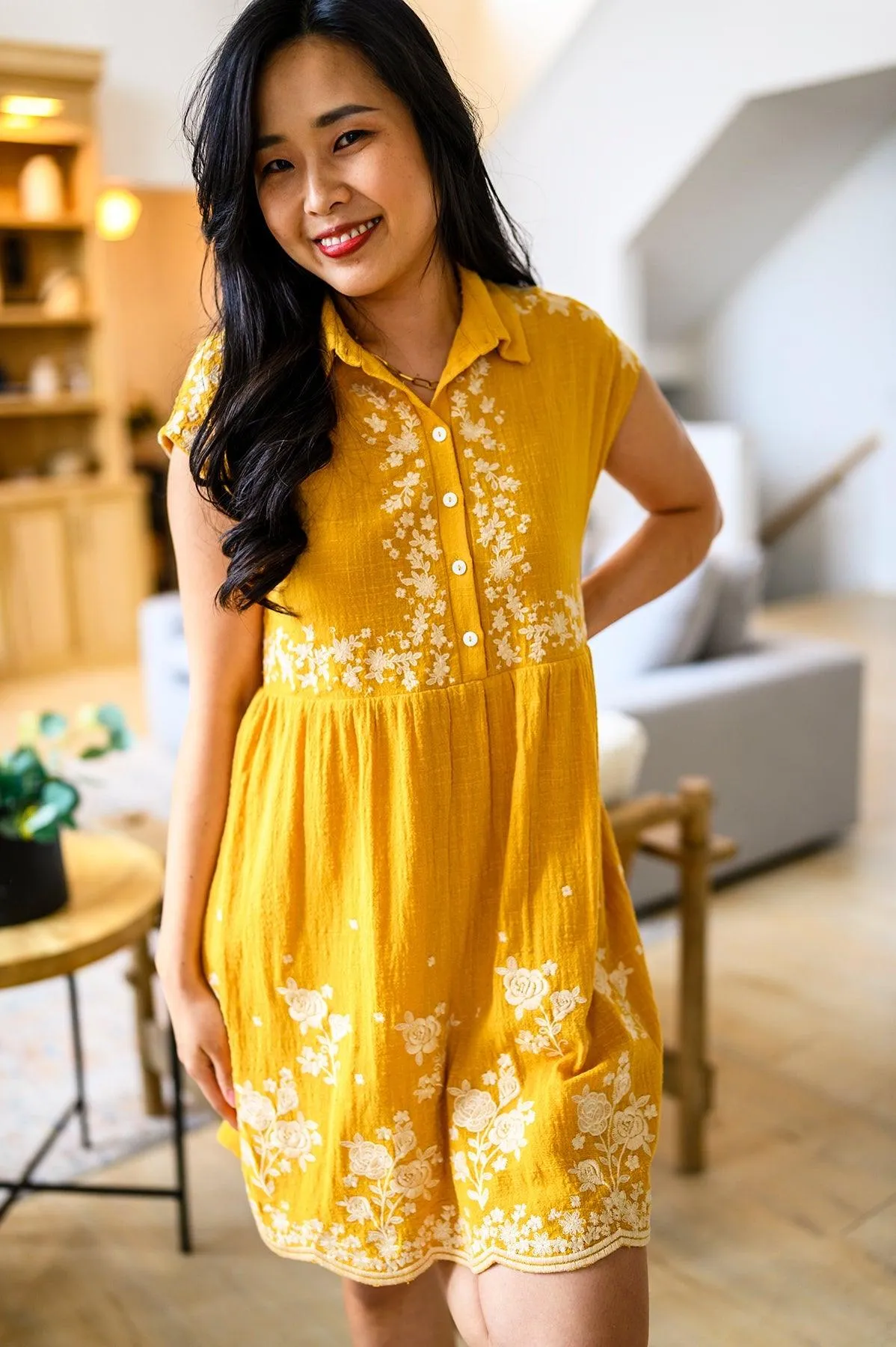 Hazel Blues® |  Marigold Embroidered Dress