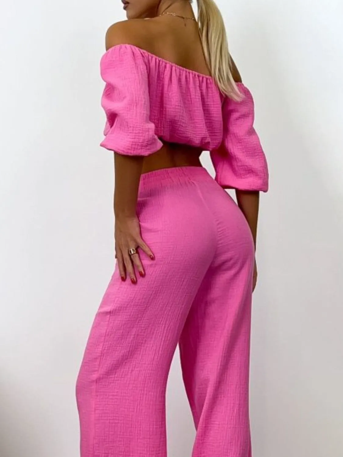 Hazel Blues® |  Off Shoulder Long Sleeve Top and Pants Set