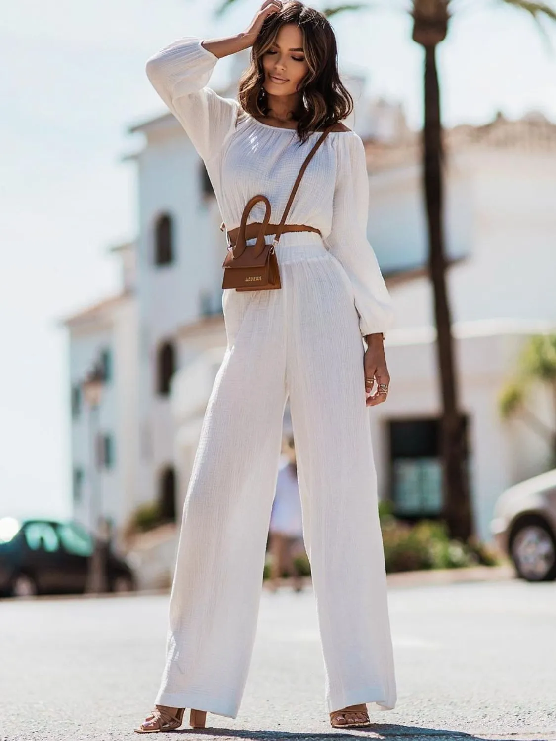 Hazel Blues® |  Off Shoulder Long Sleeve Top and Pants Set