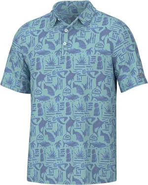 HUK Pursuit Performance Short Sleeve Polo Shirt - Tiki Marine Blue