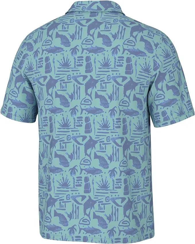 HUK Pursuit Performance Short Sleeve Polo Shirt - Tiki Marine Blue