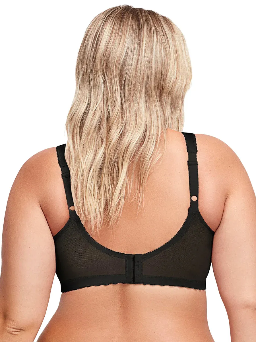 In Stock Glamorise Bra 1000 - Feel The Magic Wire-Free Support - Black