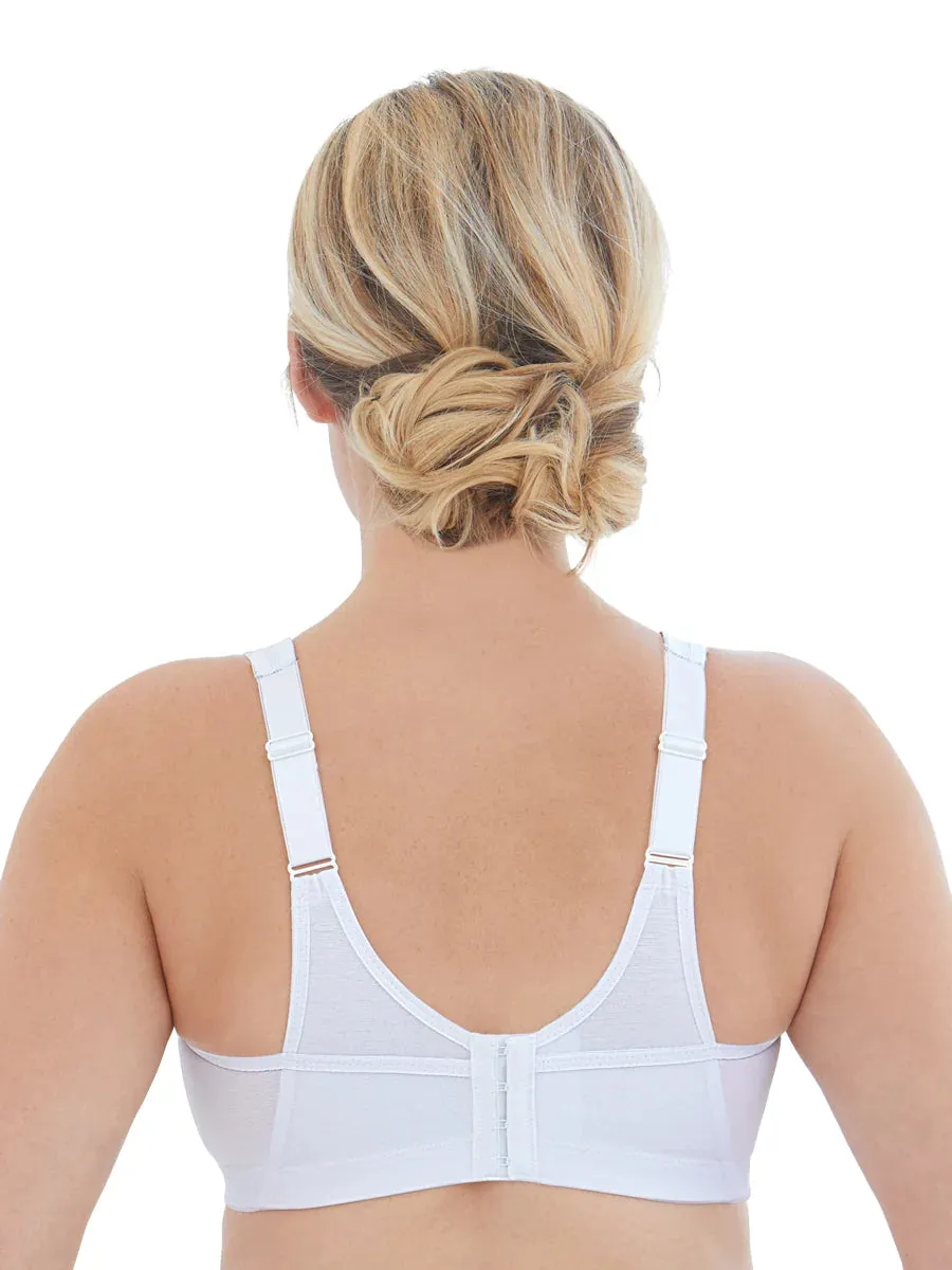 In Stock Glamorise Bra 1005 - Made To Move Wire-Free Support Bra - White